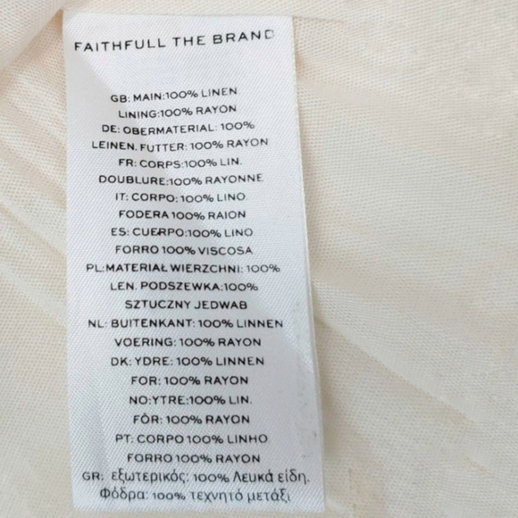 ANTHROPOLOGIE FAITHFULL THE BRAND Linen Cutout Mini Dress Shell Festival M 8 - Picture 5 of 7